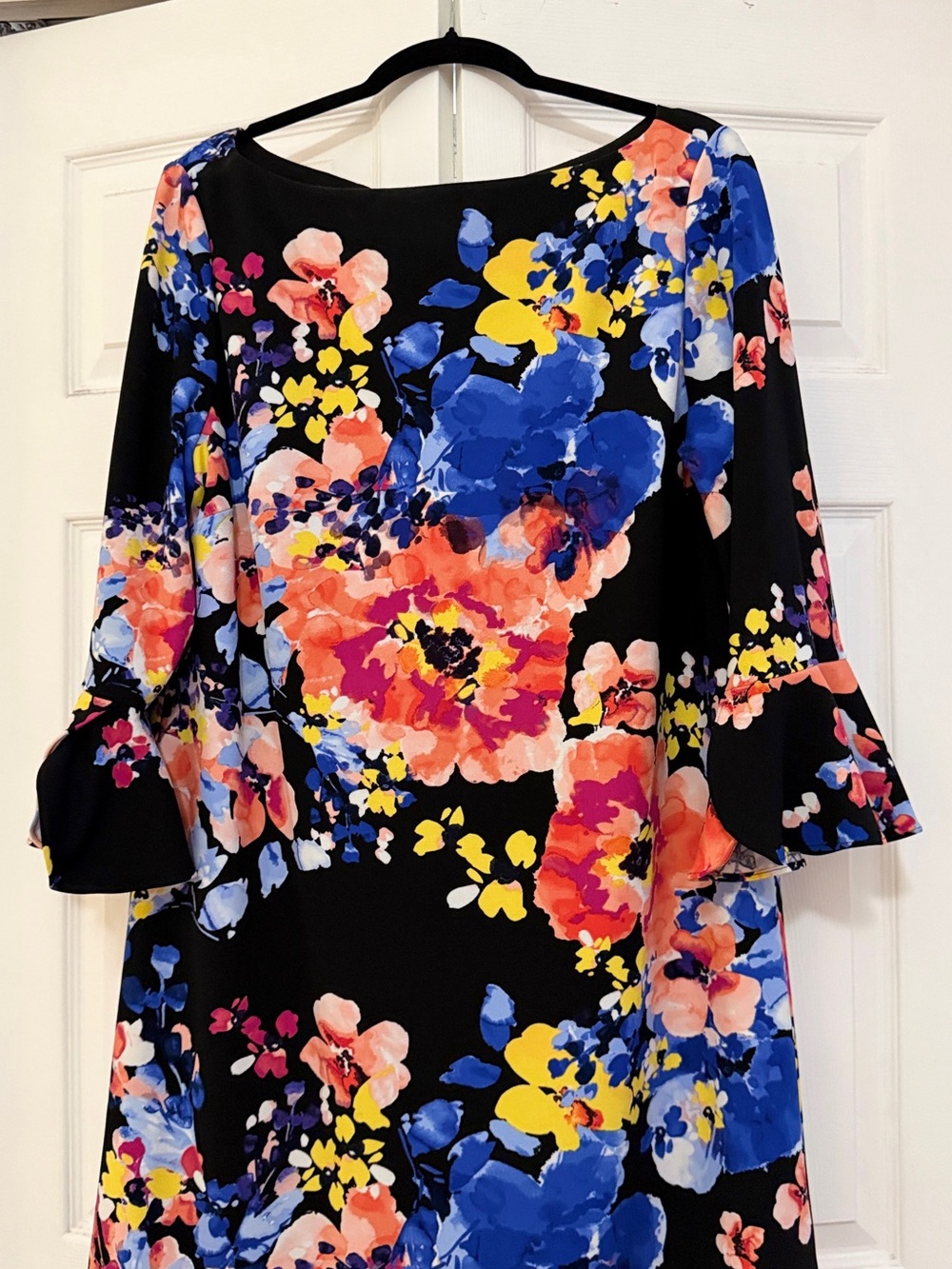 Tahari Black knee length  Dress with Multicolor Floral Print